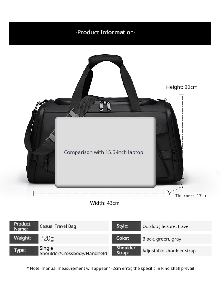 JY-9601 Bolso de gimnasio de viaje con bandolera de un solo hombro