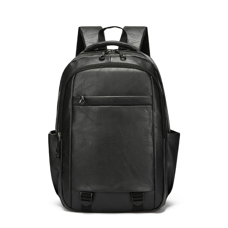 DK1166 Mochila impermeable de cuero PU para hombre con tapa blanda