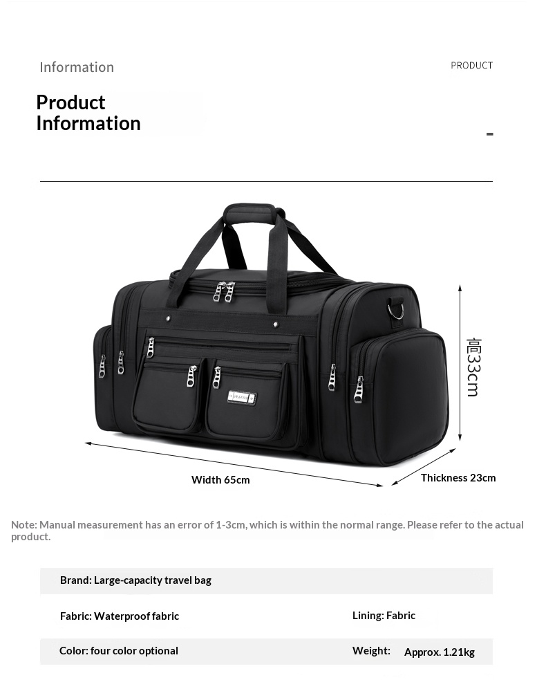 FLPN-5014 Bolsa de lona para gimnasio Bolsa de equipaje de viaje de gran capacidad para negocios