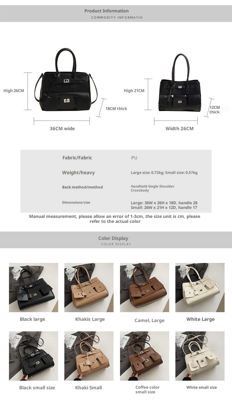 SS2751 Bolso de mano de PU negro para mujer de moda superior