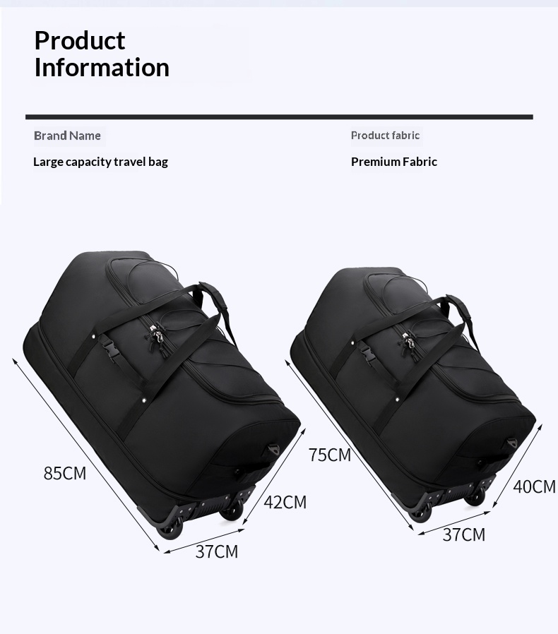 FLPN-0019 Bolsa de lona de viaje con carrito extra grande plegable