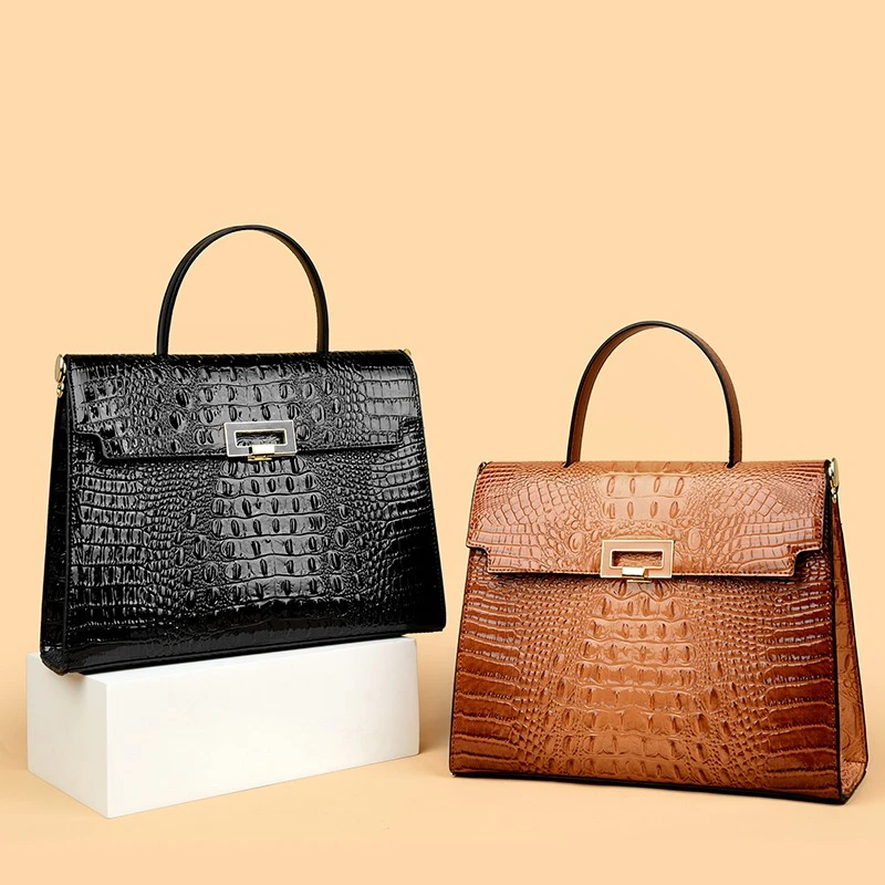 QPN2099 Bolso de hombro de oficina diario con cierre de cerradura cuadrado simple a la moda para muj
