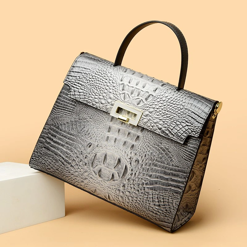 QPN2099 Bolso de hombro de oficina diario con cierre de cerradura cuadrado simple a la moda para muj