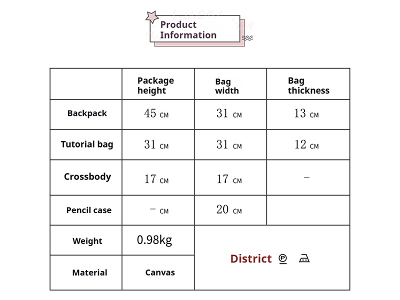 MN8126 Mochila para estudiantes 5 en 1